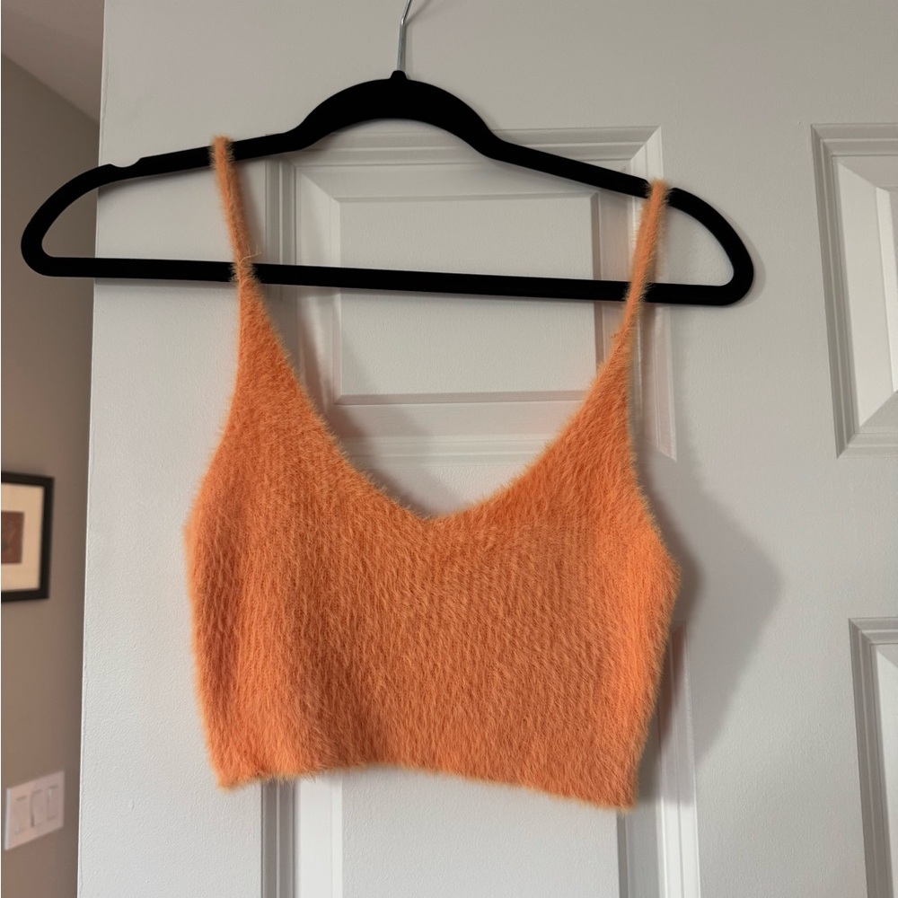 For Love and Lemons Knitwear Gwen Fuzzy Crop Tank